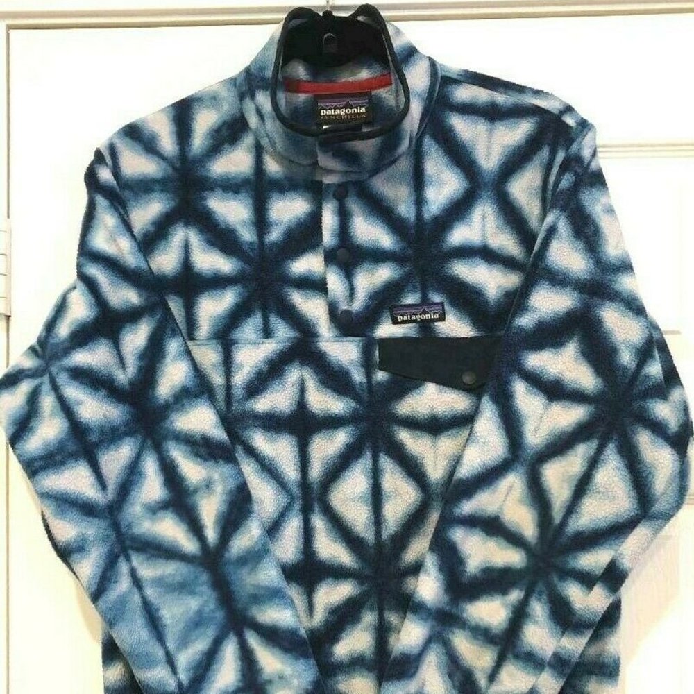 PATAGONIA TIE DYE SNAP-T WOMENS MEDIUM BLUE